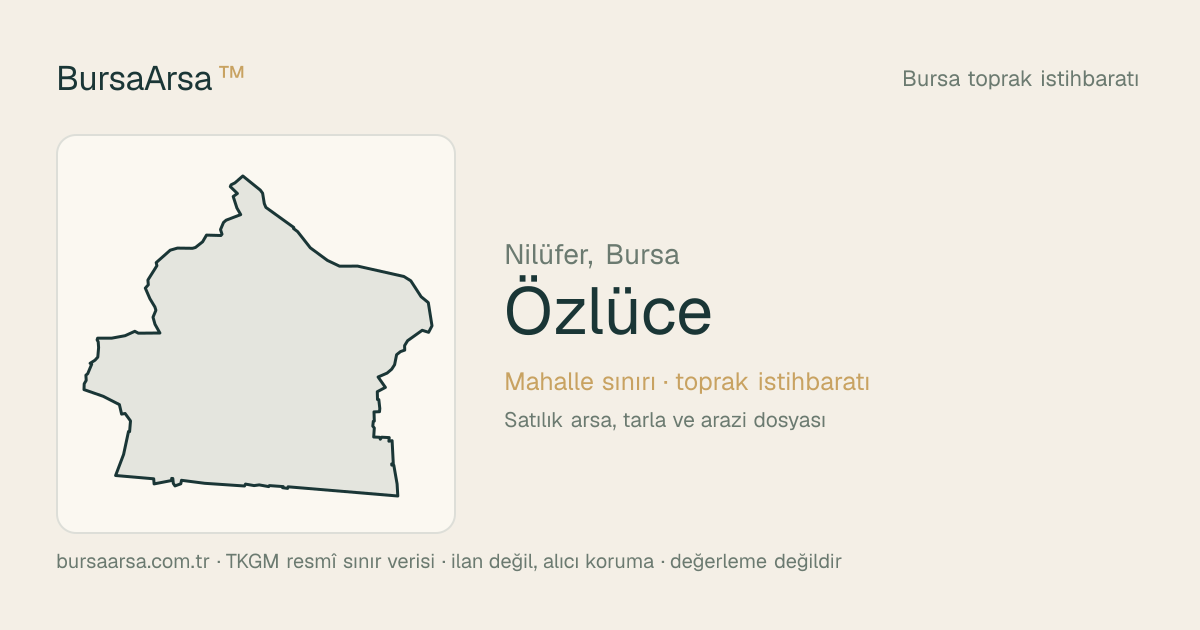 Özlüce (Nilüfer) mahalle sınırı, TKGM kadastro verisi