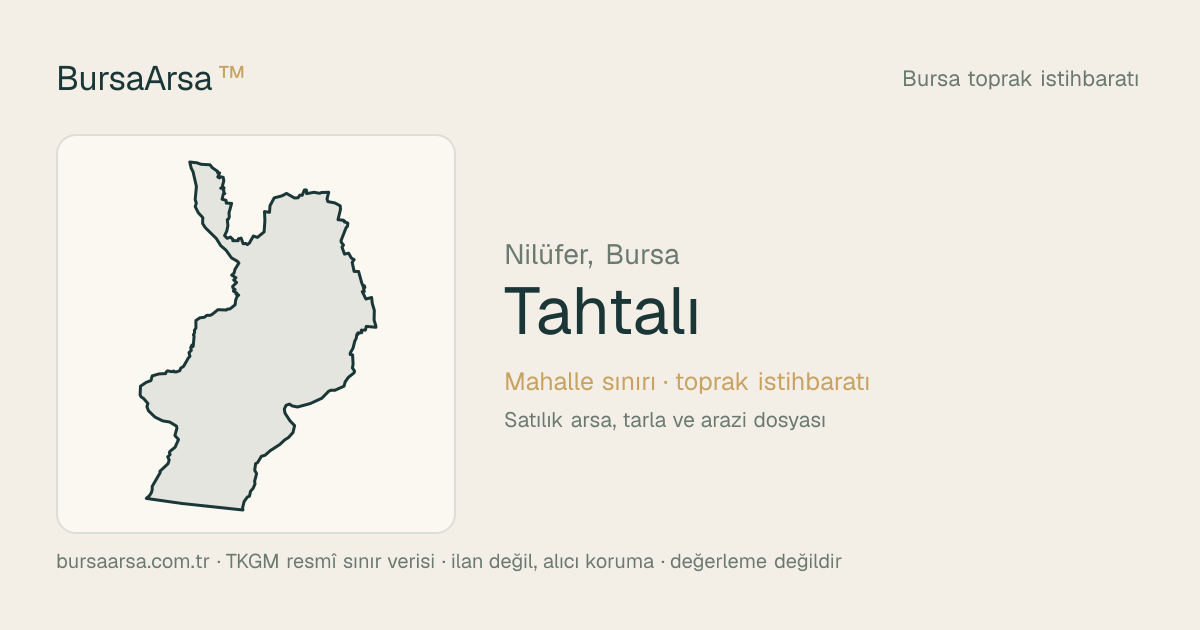 Tahtalı (Nilüfer) mahalle sınırı, TKGM kadastro verisi