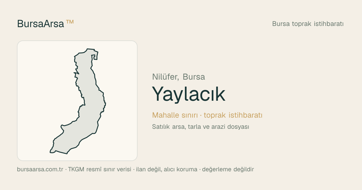 Yaylacık (Nilüfer) mahalle sınırı, TKGM kadastro verisi