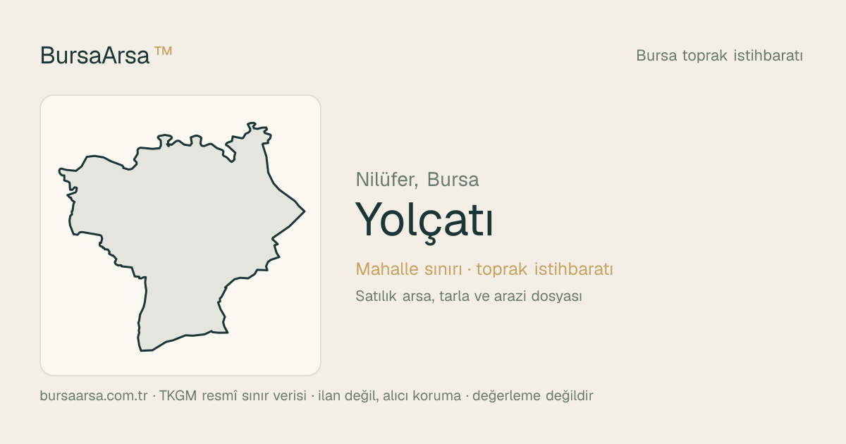 Yolçatı (Nilüfer) mahalle sınırı, TKGM kadastro verisi