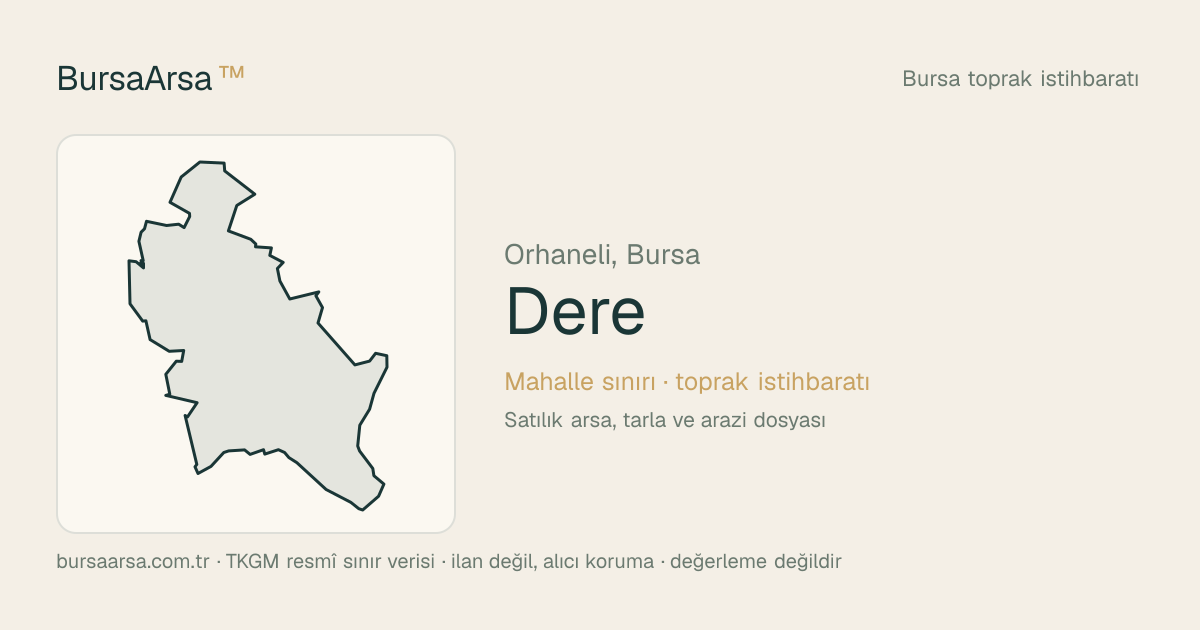 Dere (Orhaneli) mahalle sınırı, TKGM kadastro verisi