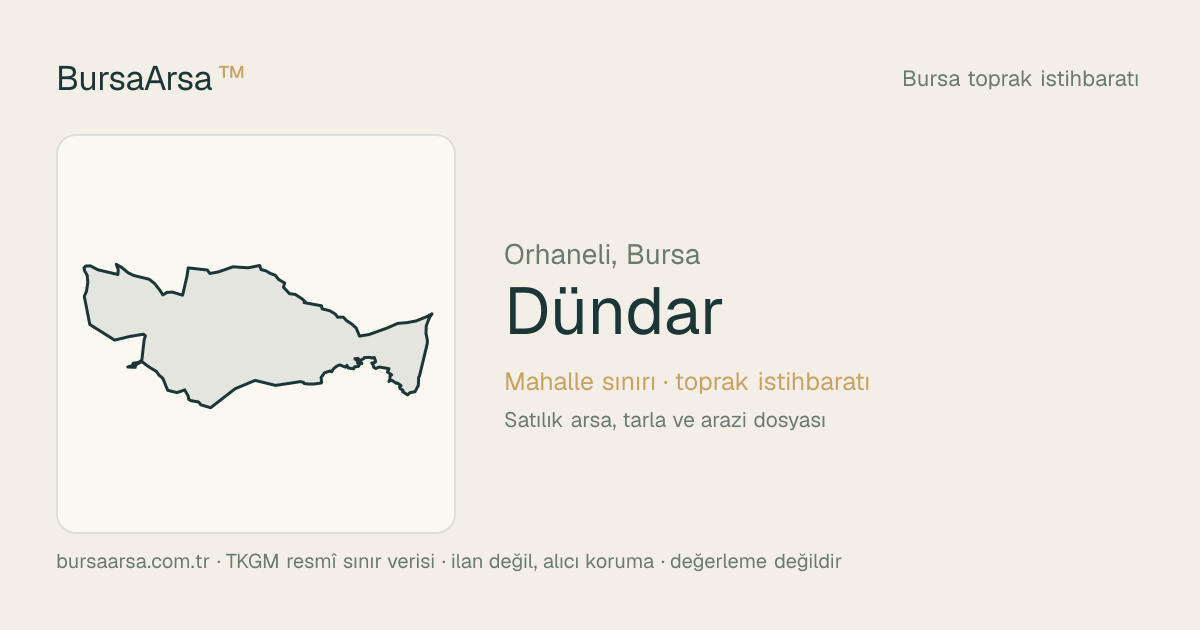 Dündar (Orhaneli) mahalle sınırı, TKGM kadastro verisi