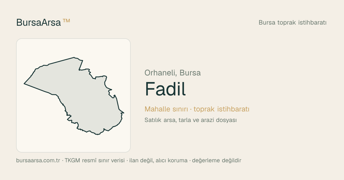 Fadıl (Orhaneli) mahalle sınırı, TKGM kadastro verisi