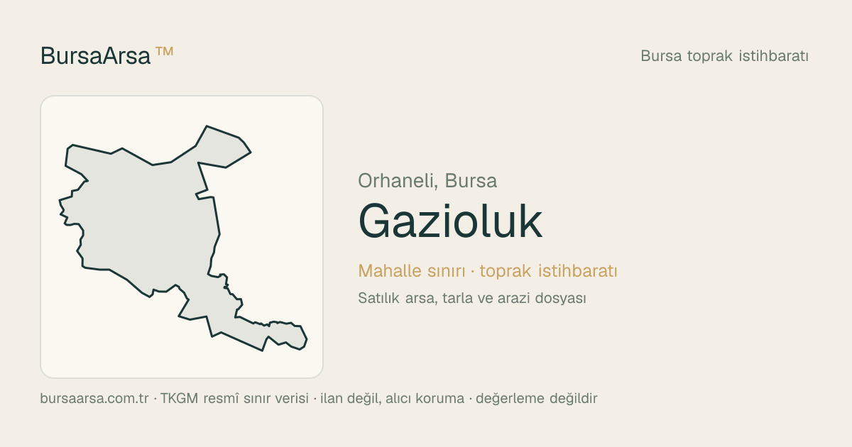 Gazioluk (Orhaneli) mahalle sınırı, TKGM kadastro verisi