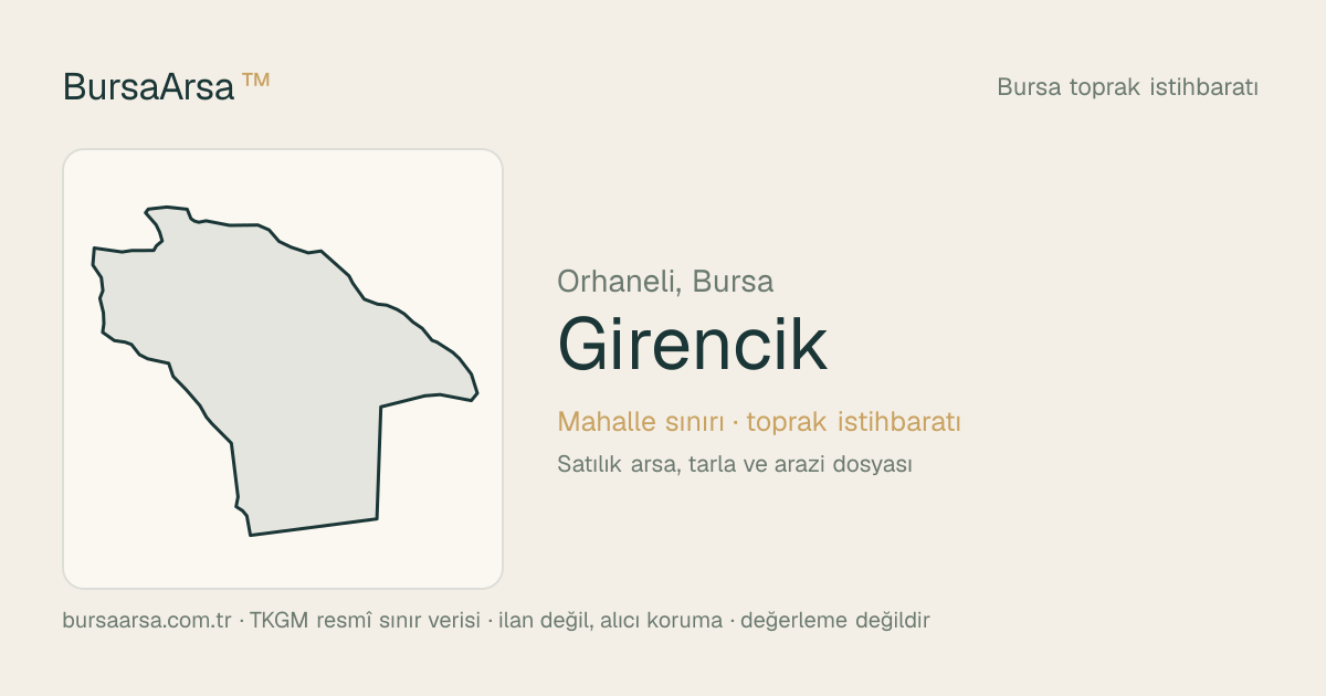 Girencik (Orhaneli) mahalle sınırı, TKGM kadastro verisi