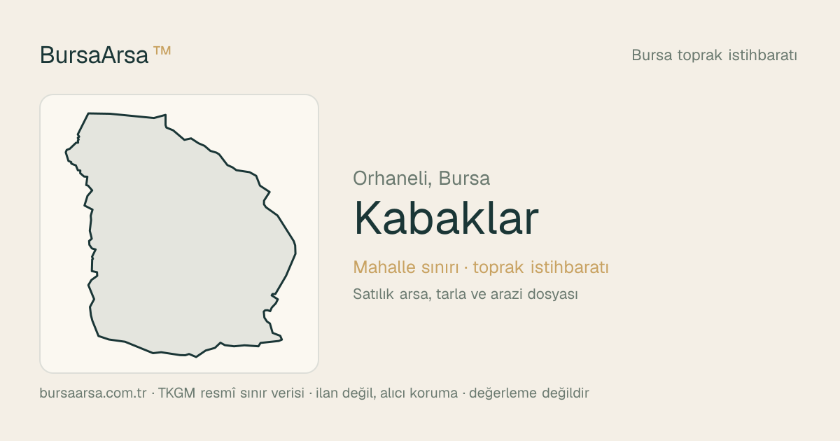 Kabaklar (Orhaneli) mahalle sınırı, TKGM kadastro verisi