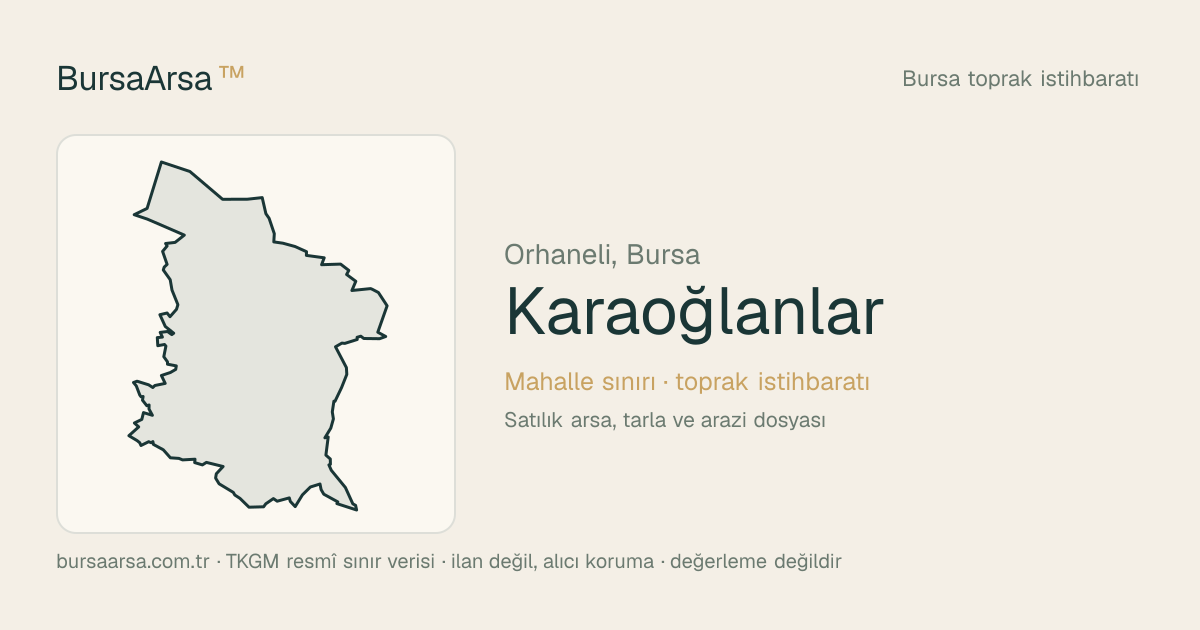 Karaoğlanlar (Orhaneli) mahalle sınırı, TKGM kadastro verisi