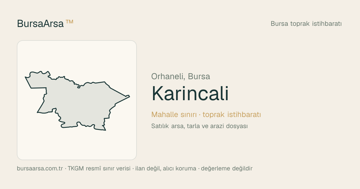 Karıncalı (Orhaneli) mahalle sınırı, TKGM kadastro verisi
