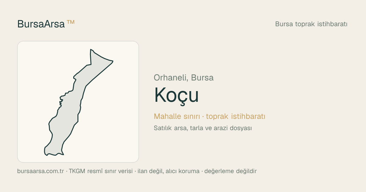 Koçu (Orhaneli) mahalle sınırı, TKGM kadastro verisi
