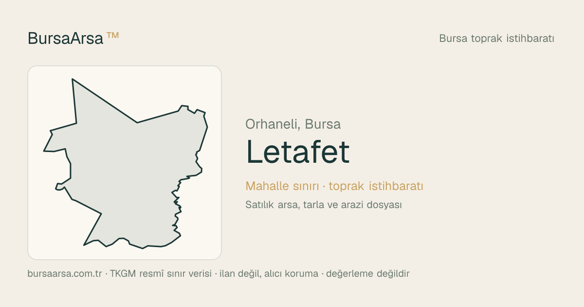 Letafet (Orhaneli) mahalle sınırı, TKGM kadastro verisi