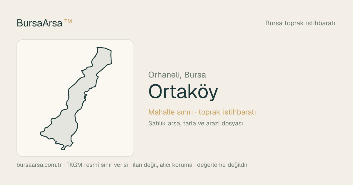 Ortaköy (Orhaneli) mahalle sınırı, TKGM kadastro verisi