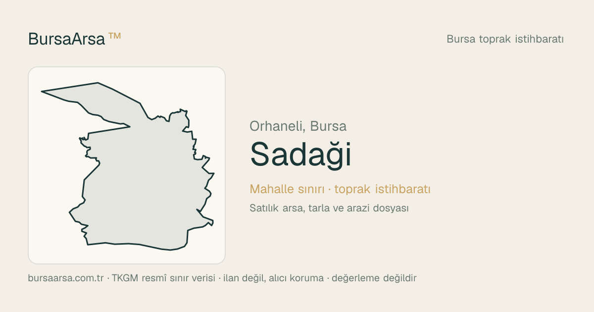 Sadağı (Orhaneli) mahalle sınırı, TKGM kadastro verisi