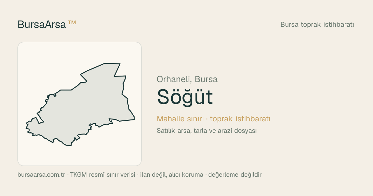 Söğüt (Orhaneli) mahalle sınırı, TKGM kadastro verisi