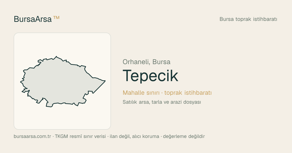 Tepecik (Orhaneli) mahalle sınırı, TKGM kadastro verisi