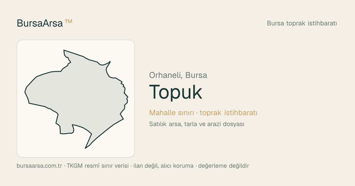 Topuk (Orhaneli) mahalle sınırı, TKGM kadastro verisi