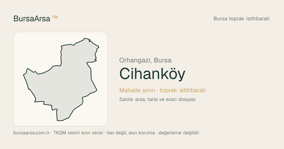 Cihanköy (Orhangazi) mahalle sınırı, TKGM kadastro verisi