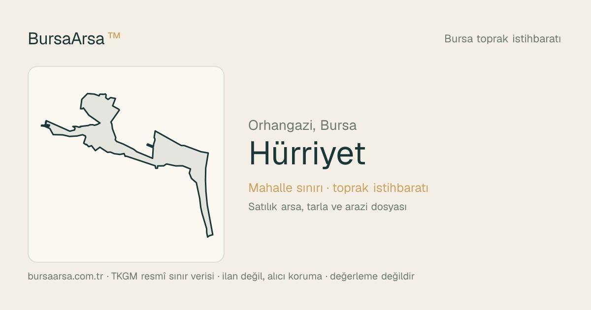 Hürriyet (Orhangazi) mahalle sınırı, TKGM kadastro verisi