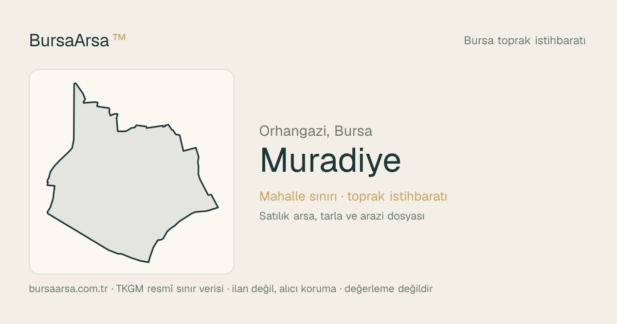 Muradiye (Orhangazi) mahalle sınırı, TKGM kadastro verisi
