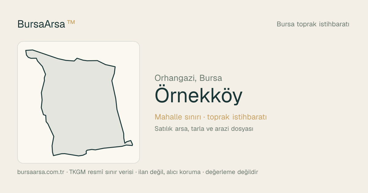 Örnekköy (Orhangazi) mahalle sınırı, TKGM kadastro verisi