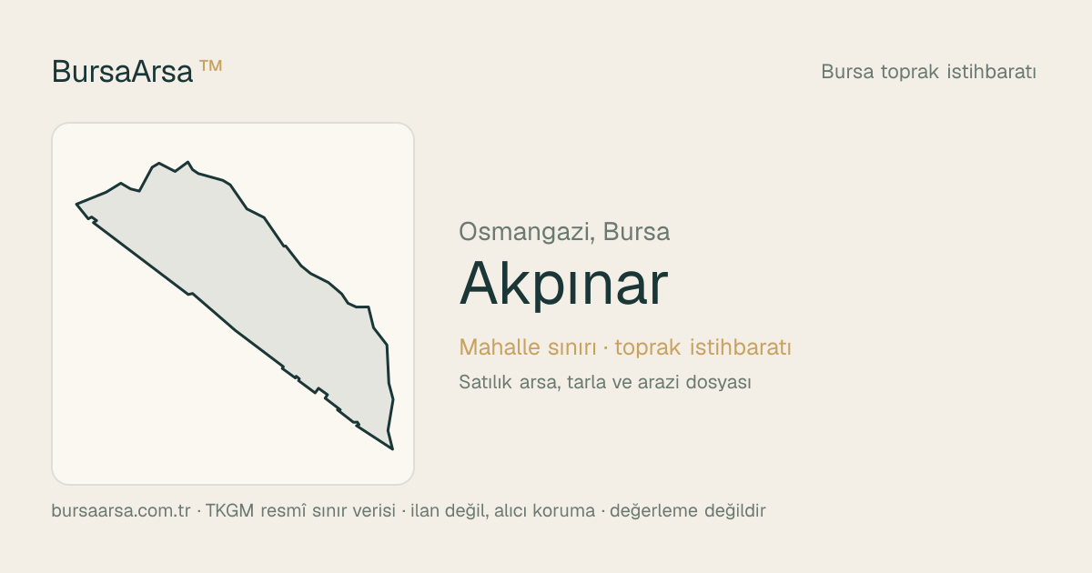 Akpınar (Osmangazi) mahalle sınırı, TKGM kadastro verisi