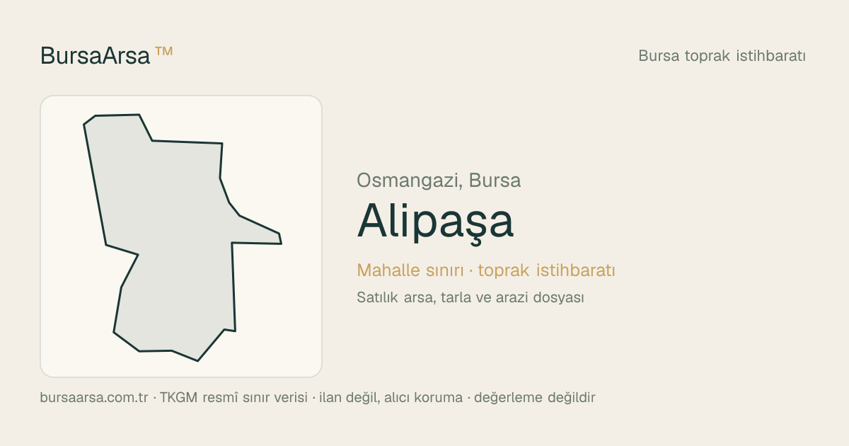 Alipaşa (Osmangazi) mahalle sınırı, TKGM kadastro verisi
