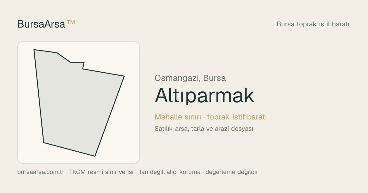 Altıparmak (Osmangazi) mahalle sınırı, TKGM kadastro verisi