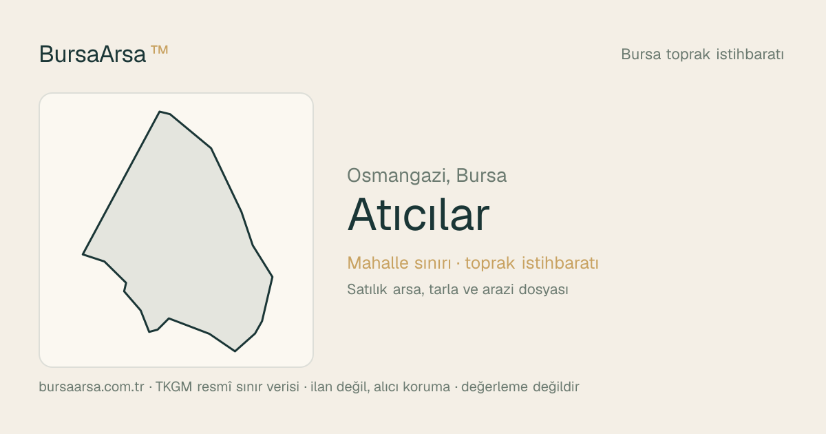 Atıcılar (Osmangazi) mahalle sınırı, TKGM kadastro verisi