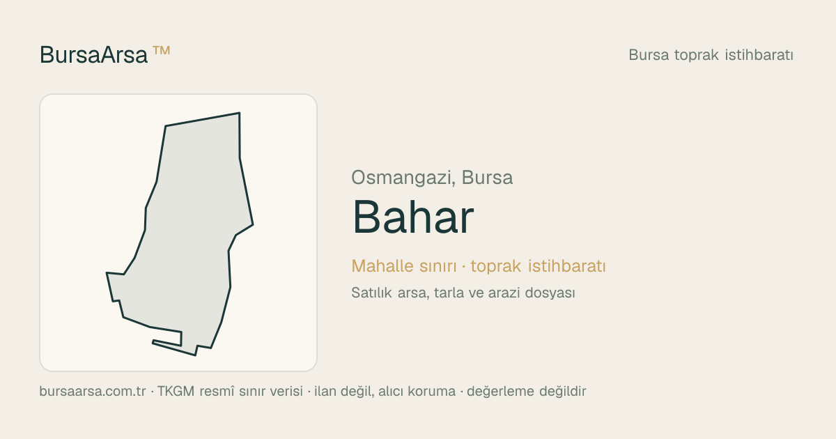 Bahar (Osmangazi) mahalle sınırı, TKGM kadastro verisi