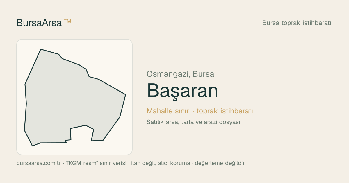 Başaran (Osmangazi) mahalle sınırı, TKGM kadastro verisi