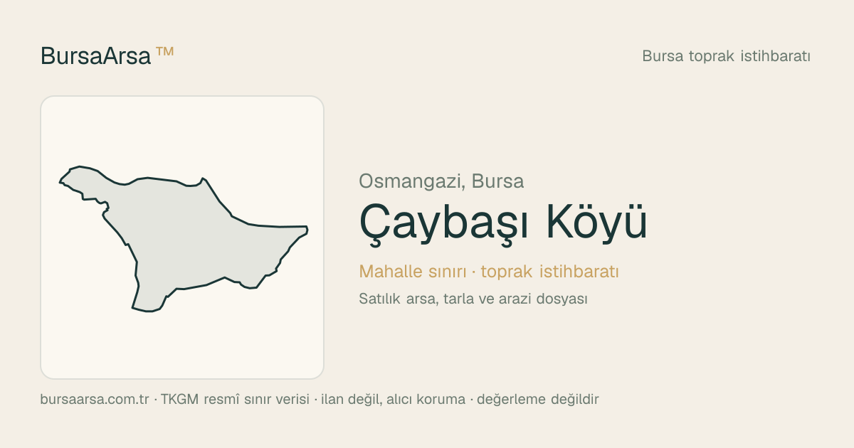 Çaybaşı Köyü (Osmangazi) mahalle sınırı, TKGM kadastro verisi