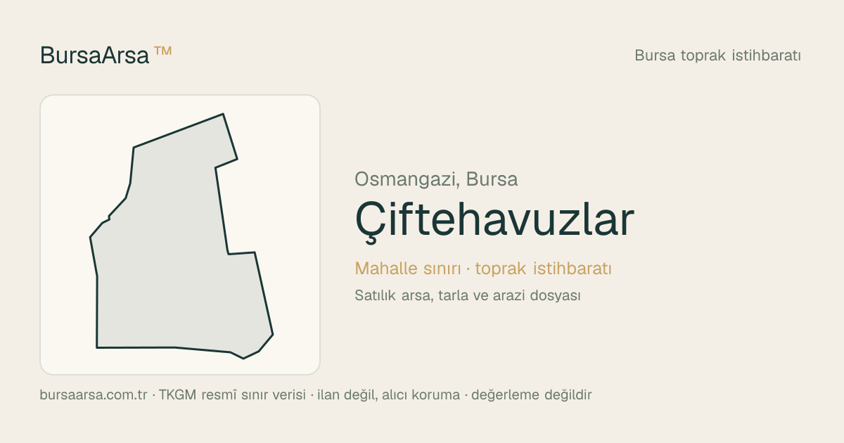 Çiftehavuzlar (Osmangazi) mahalle sınırı, TKGM kadastro verisi