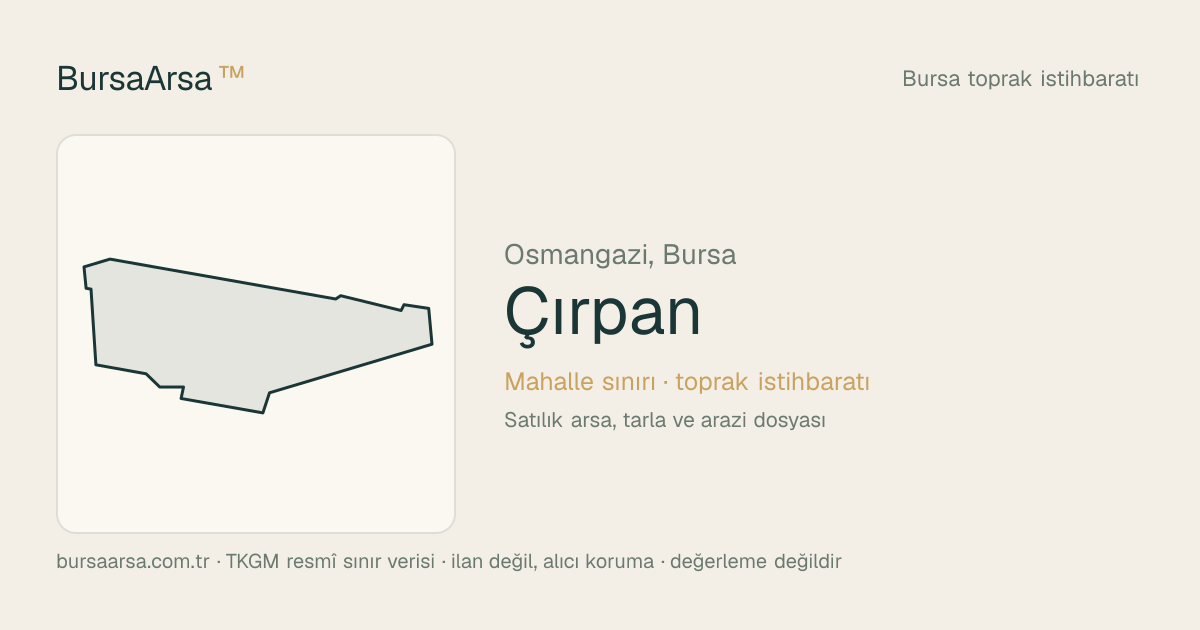 Çırpan (Osmangazi) mahalle sınırı, TKGM kadastro verisi