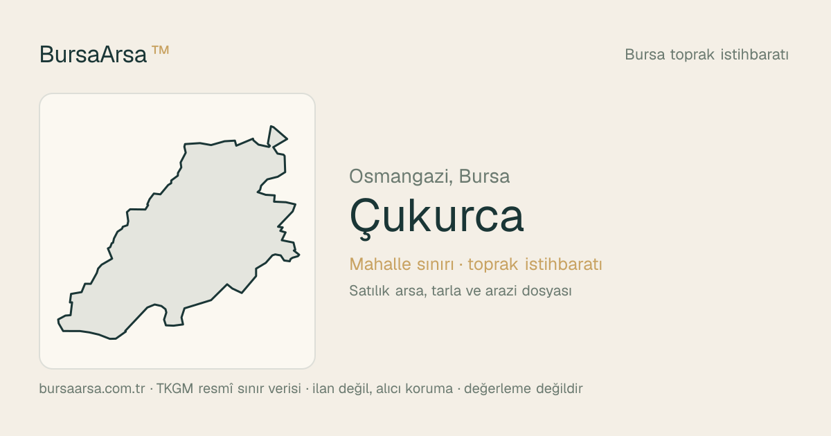 Çukurca (Osmangazi) mahalle sınırı, TKGM kadastro verisi