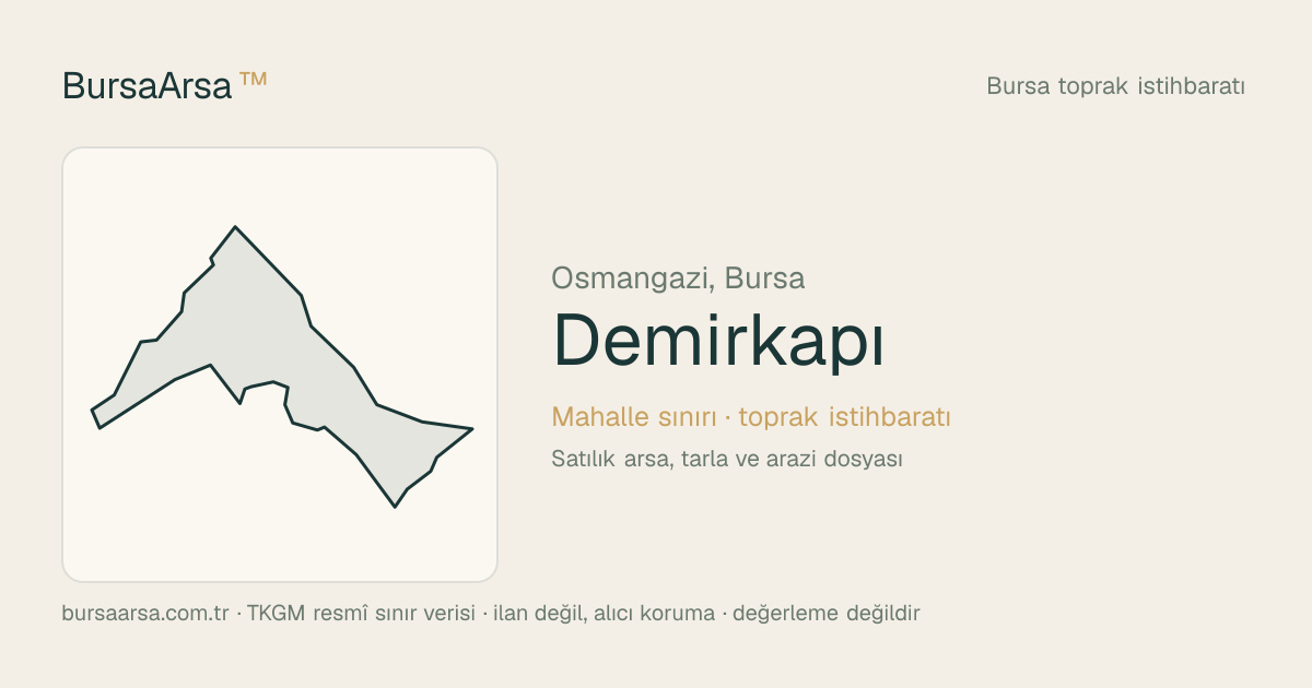 Demirkapı (Osmangazi) mahalle sınırı, TKGM kadastro verisi