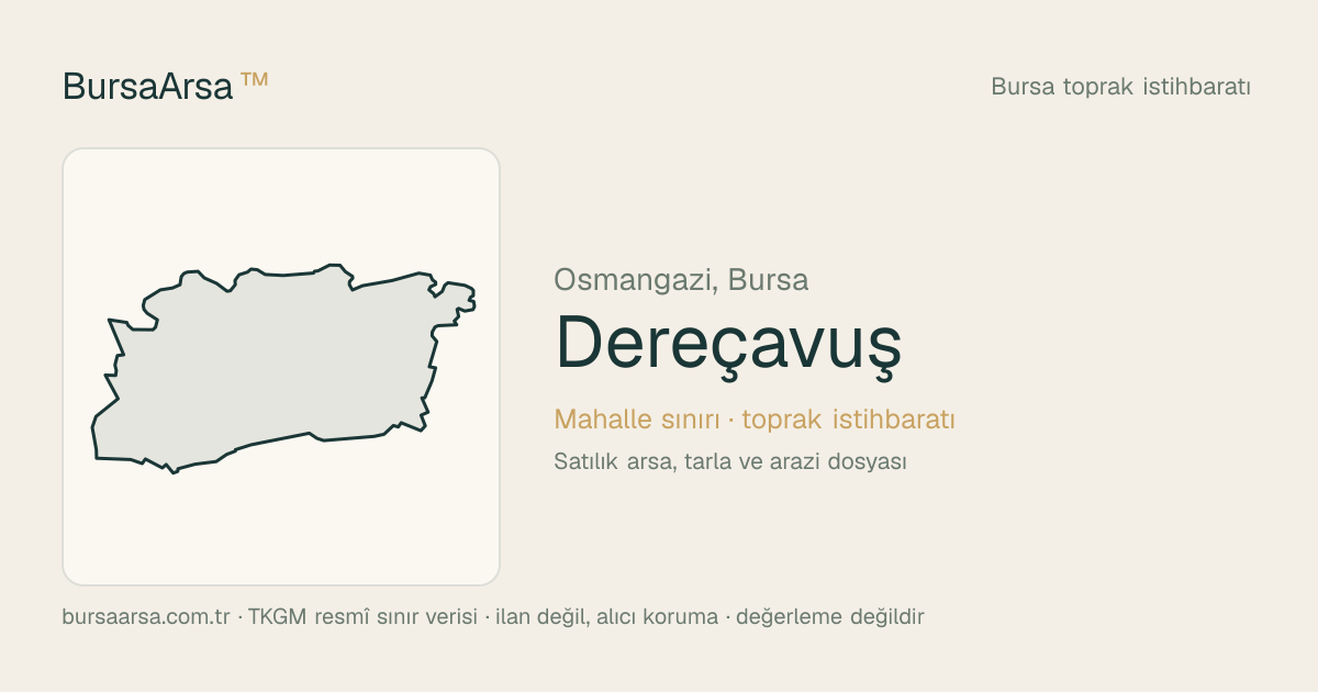 Dereçavuş (Osmangazi) mahalle sınırı, TKGM kadastro verisi