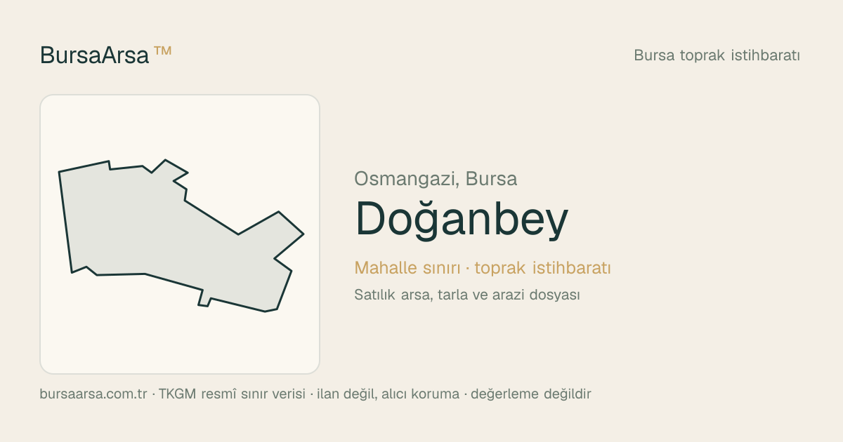 Doğanbey (Osmangazi) mahalle sınırı, TKGM kadastro verisi