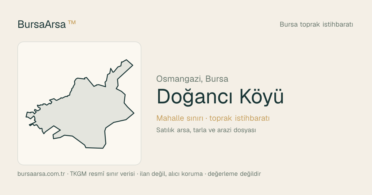 Doğancı Köyü (Osmangazi) mahalle sınırı, TKGM kadastro verisi