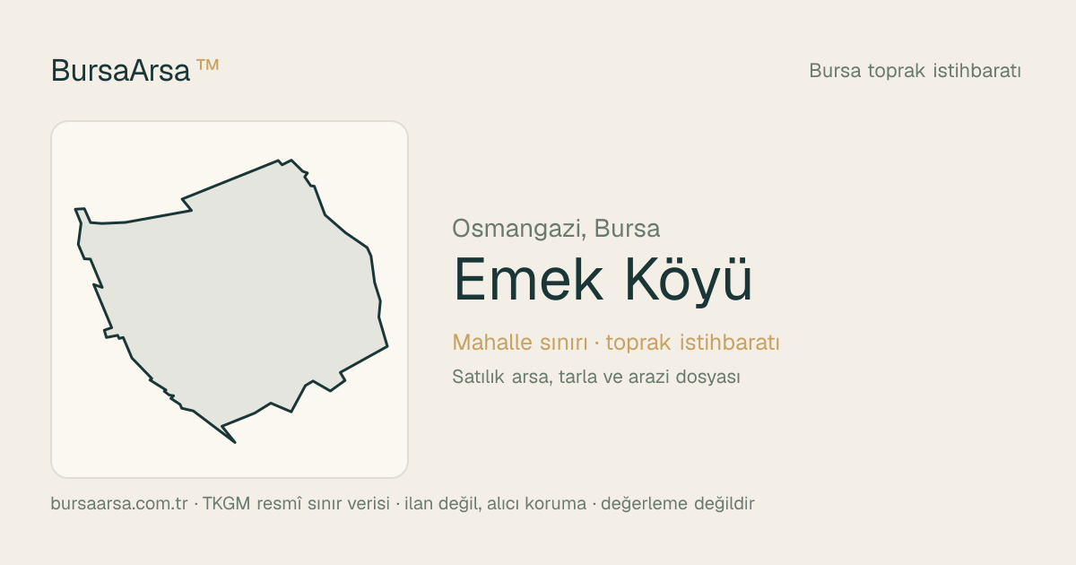 Emek Köyü (Osmangazi) mahalle sınırı, TKGM kadastro verisi