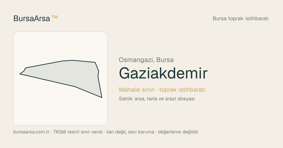 Gaziakdemir (Osmangazi) mahalle sınırı, TKGM kadastro verisi
