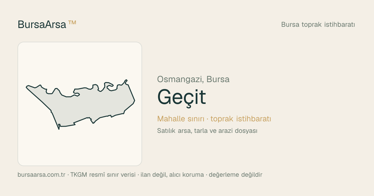 Geçit (Osmangazi) mahalle sınırı, TKGM kadastro verisi