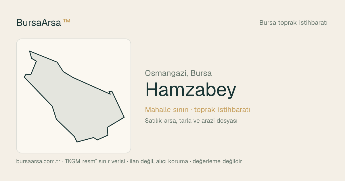 Hamzabey (Osmangazi) mahalle sınırı, TKGM kadastro verisi