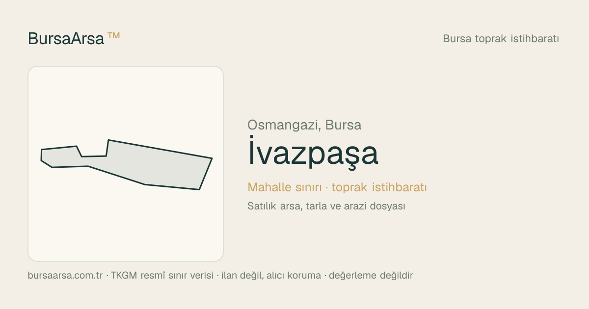 İvazpaşa (Osmangazi) mahalle sınırı, TKGM kadastro verisi