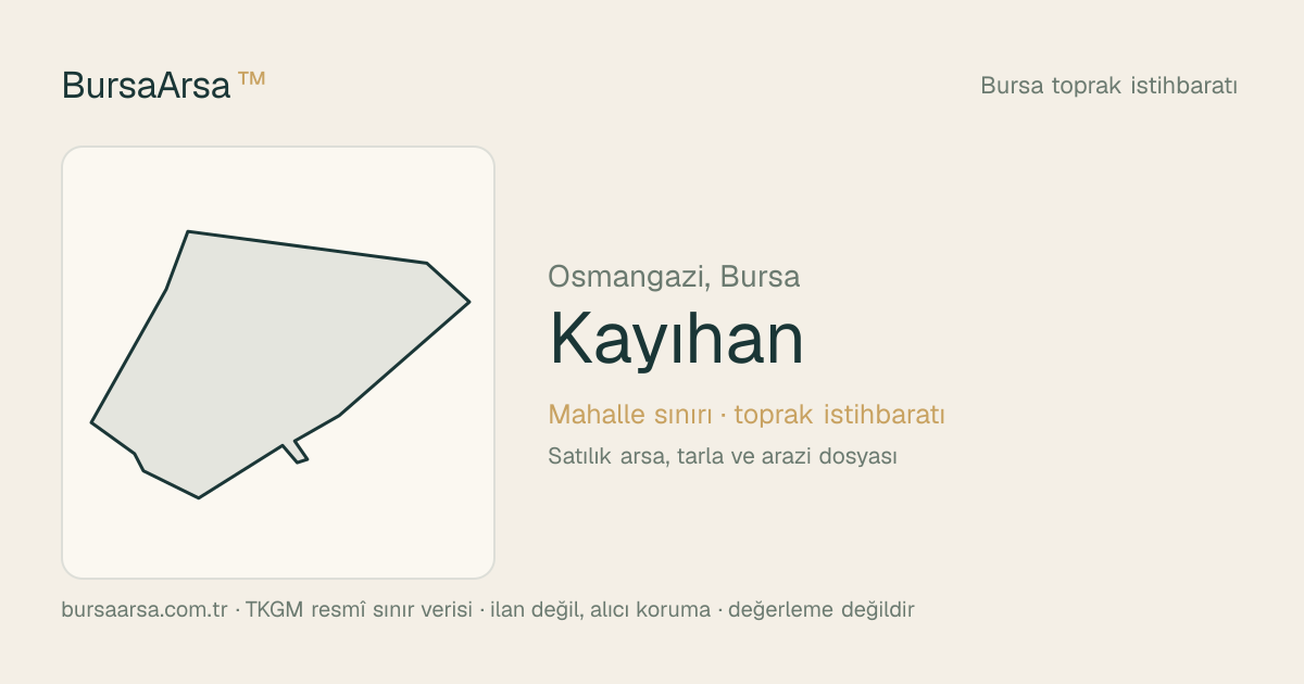 Kayıhan (Osmangazi) mahalle sınırı, TKGM kadastro verisi
