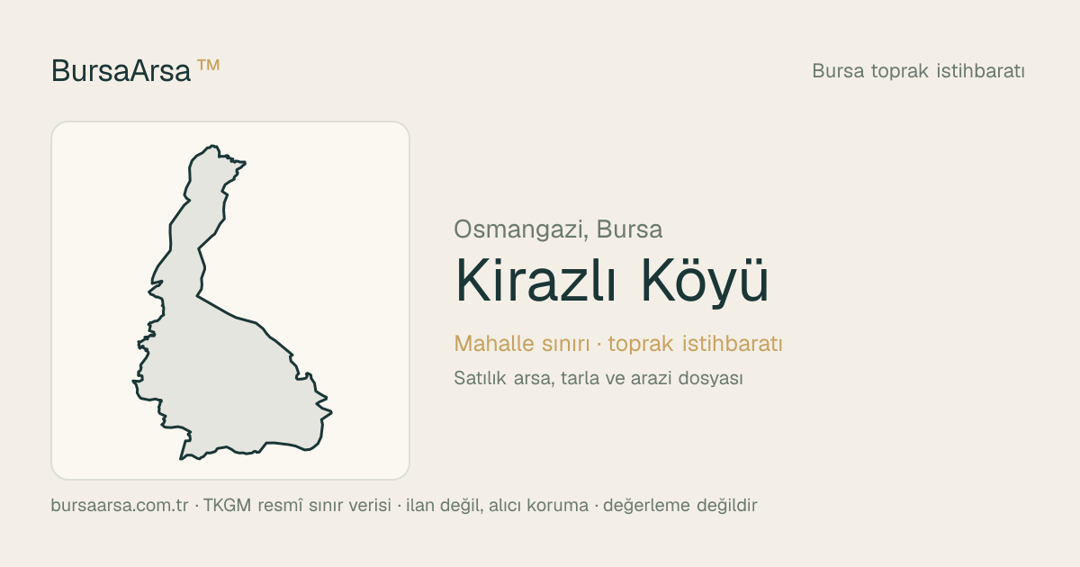 Kirazlı Köyü (Osmangazi) mahalle sınırı, TKGM kadastro verisi