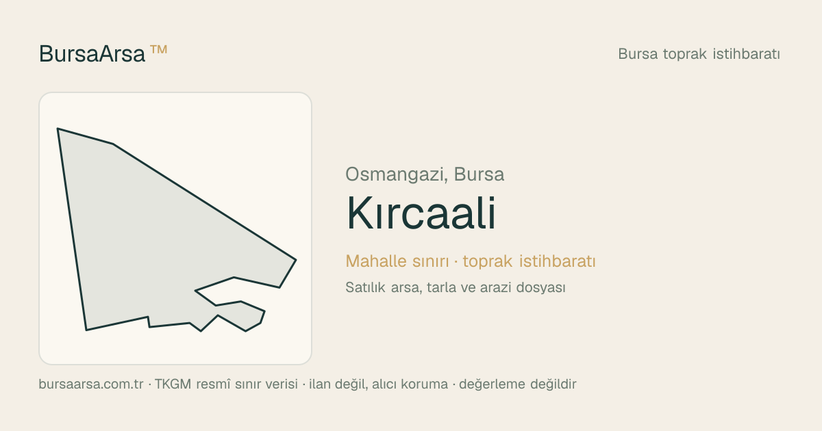 Kırcaali (Osmangazi) mahalle sınırı, TKGM kadastro verisi