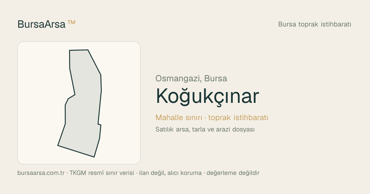 Koğukçınar (Osmangazi) mahalle sınırı, TKGM kadastro verisi