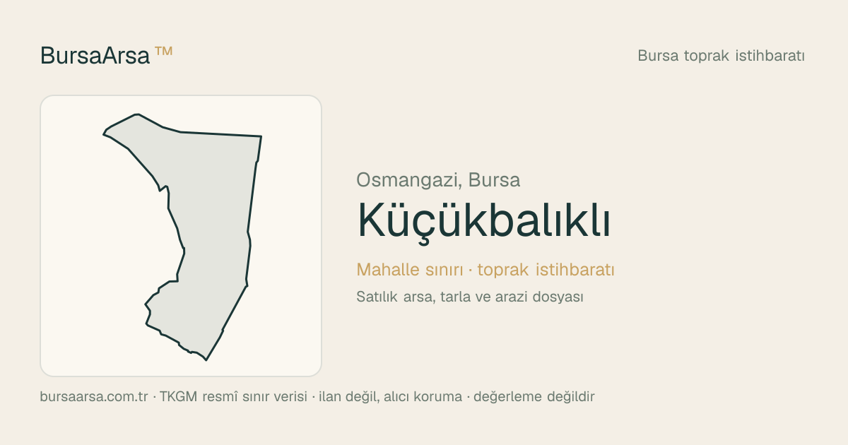 Küçükbalıklı (Osmangazi) mahalle sınırı, TKGM kadastro verisi