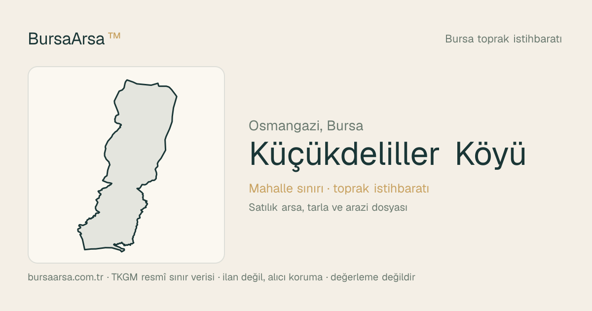 Küçükdeliller Köyü (Osmangazi) mahalle sınırı, TKGM kadastro verisi