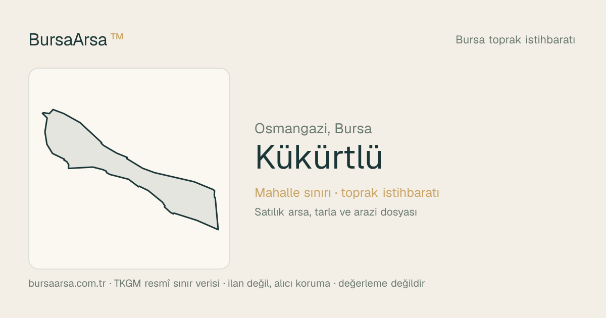 Kükürtlü (Osmangazi) mahalle sınırı, TKGM kadastro verisi