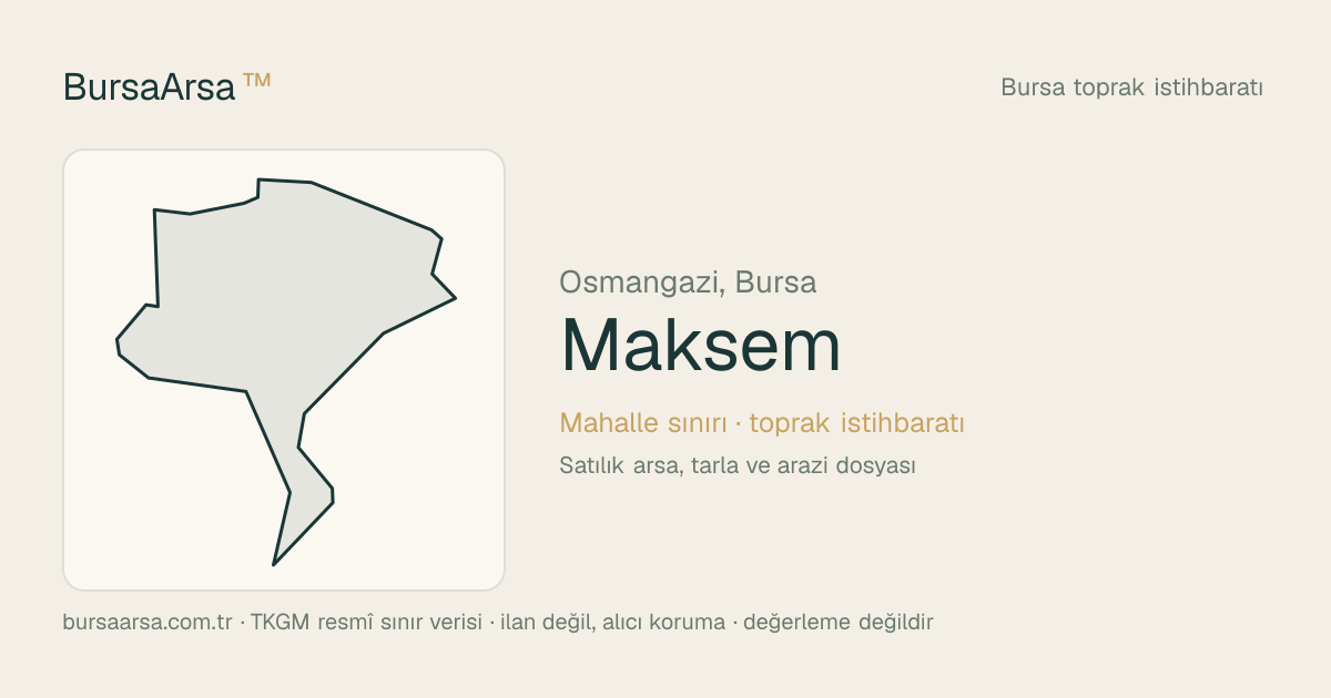 Maksem (Osmangazi) mahalle sınırı, TKGM kadastro verisi